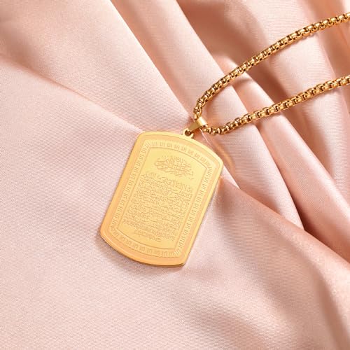 VASSAGO Islam Koranic Ayatul Kursi Necklace Muslim Surah Quran Allah Arab Pendant Necklace Fashion Ramadan Jewelry Gifts - Image 4