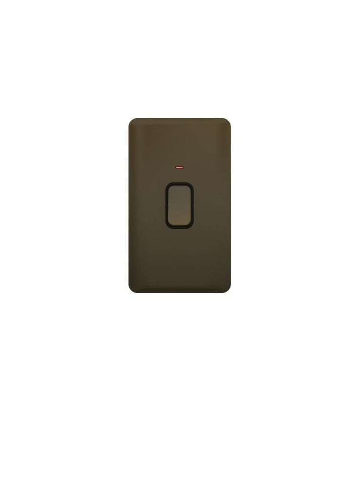 Schneider Electric GGBL4021BMBS Lisse - Control Switch - 2 Gang with LED Indicator- 50A DP Mocha Bronze with Black Interior - Image 1