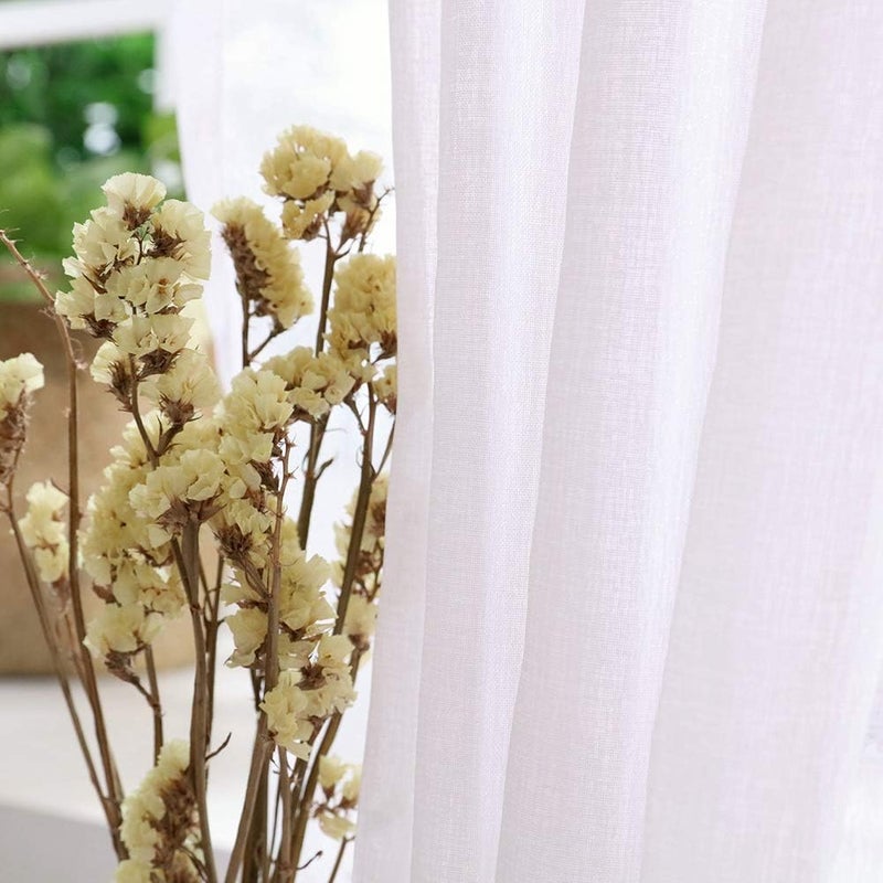 Polyester Window Curtain Valances Voile Breathable Durable Block Sunlight Rays Reduce Noise for Bedroom Living Room Blue Pink Purple 1x2.7m (Blue) - Image 5