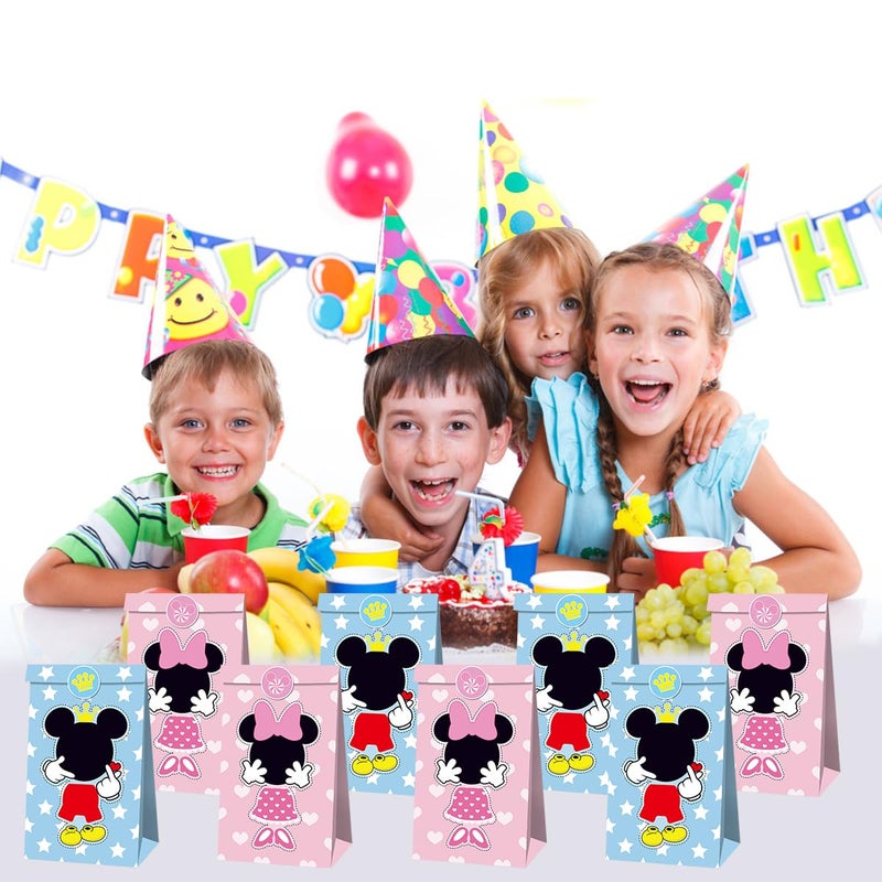 OU RUI 12Pcs Mouse Party Bags With Stickers Paper Supplies Favors Cookie Chocolate Candy Snack Bags Mouse Birthday Party Gift Bag - Image 5