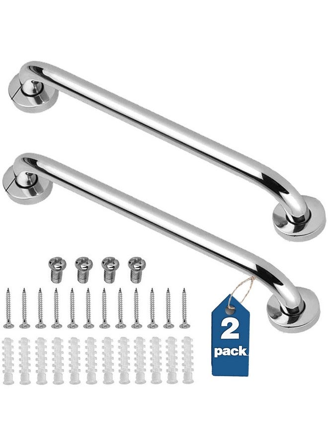 Gotega 2 Pack Shower Grab Bar Stainless Steel Bathroom Grab Bars Shower Bath Handle Grab Bars for Bathtub Showers 18 Inch - Image 1