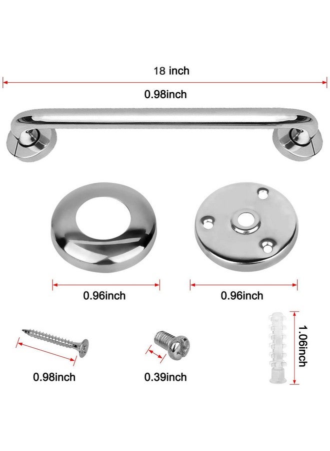 Gotega 2 Pack Shower Grab Bar Stainless Steel Bathroom Grab Bars Shower Bath Handle Grab Bars for Bathtub Showers 18 Inch - Image 3