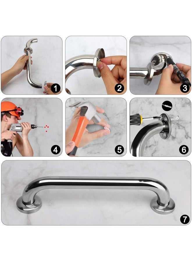 Gotega 2 Pack Shower Grab Bar Stainless Steel Bathroom Grab Bars Shower Bath Handle Grab Bars for Bathtub Showers 18 Inch - Image 4