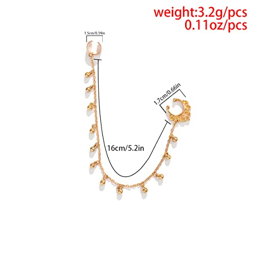 WZNBBOY Punk Pearl Tassel Beaded Nose Ring with Chain to Ear Cuff Non Piercing Nose Hoop Chain Nose to Ear Chain Fake Septum Ring Nose Hoop Ring Dangle Chain for Women - Image 5