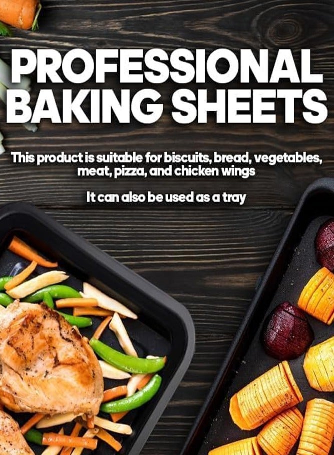 BELLSBERRY 3PCS Heavy Duty Nonstick Baking Trays for Oven Use (Large, Medium, Small) - Image 4
