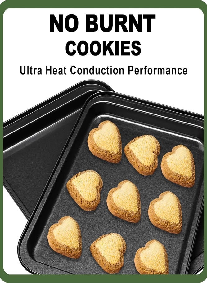 BELLSBERRY 3PCS Heavy Duty Nonstick Baking Trays for Oven Use (Large, Medium, Small) - Image 5