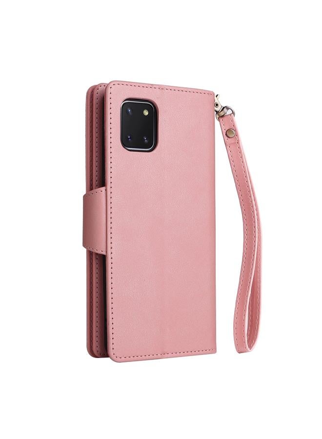 اس-توب جراب لهاتف Samsung Galaxy Note10 Lite، جراب جلدي بثلاث طيات مع مشبك برشام و9 بطاقات - Image 3