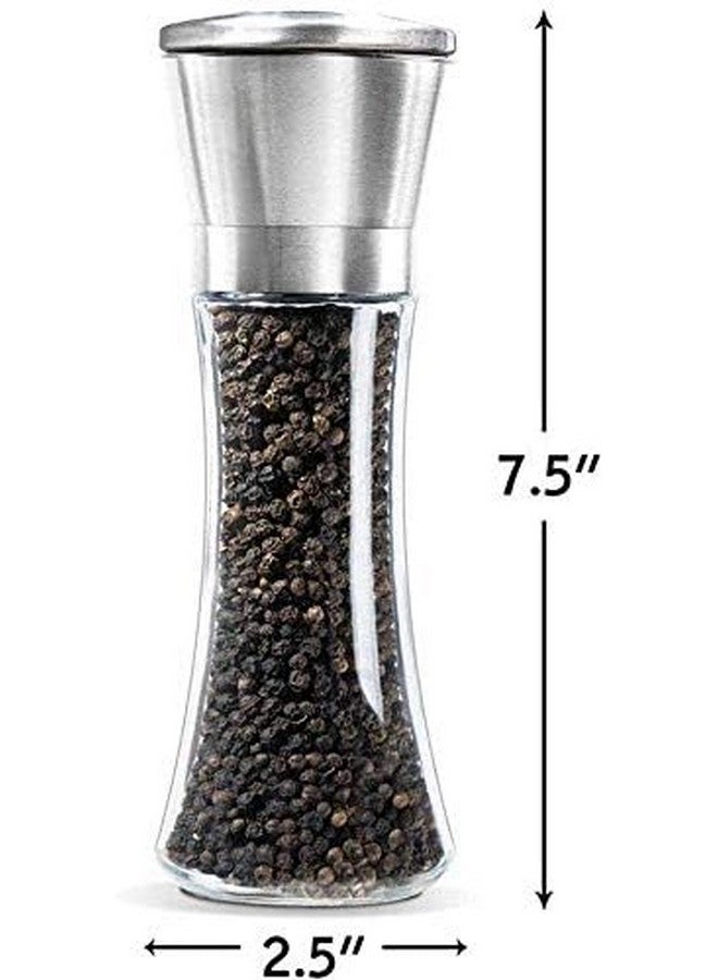 P-Plus International Pepper Grinder or Salt Shaker for Professional Chef - Best Spice Mill with Brushed Stainless Steel, Special Mark, Ceramic Blades and Adjustable Coarseness (Tall Pack 1) - Image 3