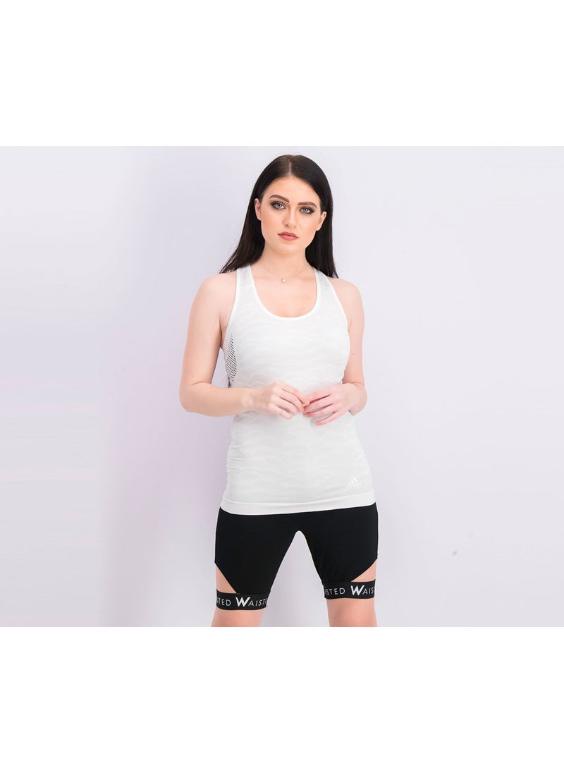 Adidas Women Ultra Parley Tank Top, Cloud White and Grey One  - Image 1