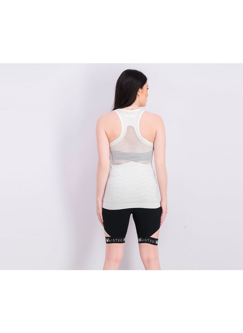 Adidas Women Ultra Parley Tank Top, Cloud White and Grey One  - Image 4