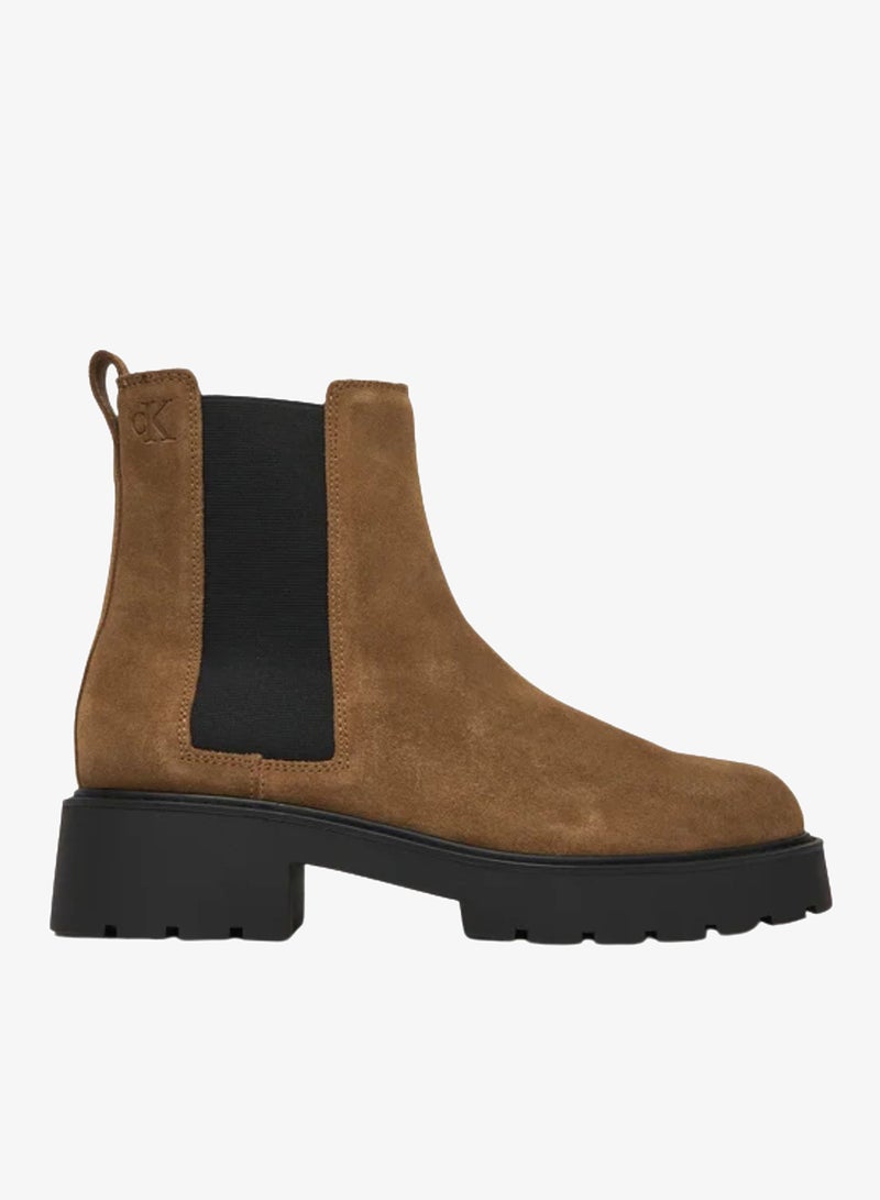 Calvin Klein Jeans Suede Chunky Square Toe Chelsea Boots - Image 1