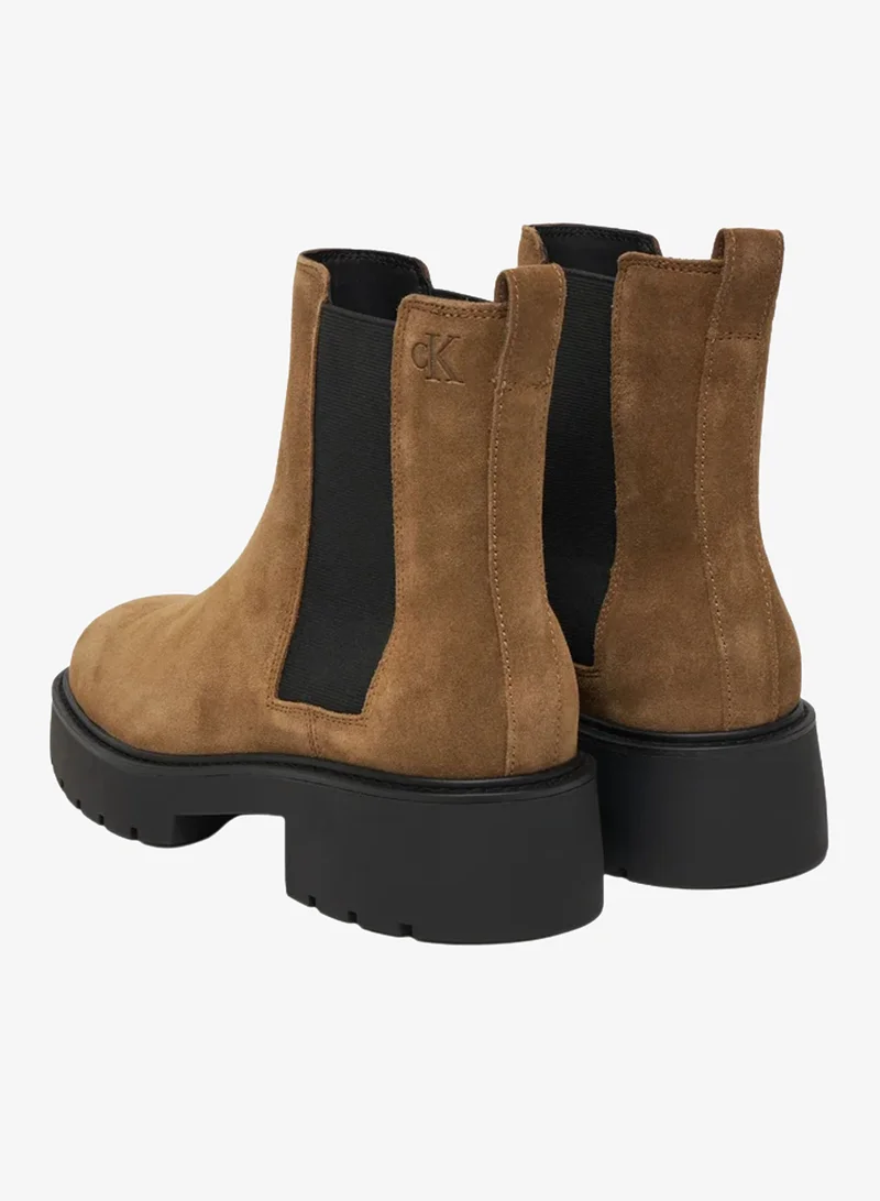 Calvin Klein Jeans  Suede Chunky Square Toe Chelsea Boots for Women | Best Price UAE