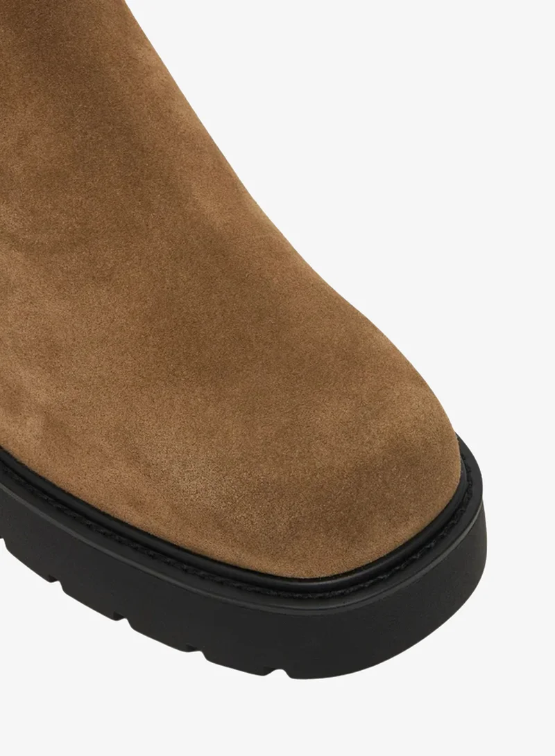 Calvin Klein Jeans  Suede Chunky Square Toe Chelsea Boots for Women | Best Price UAE