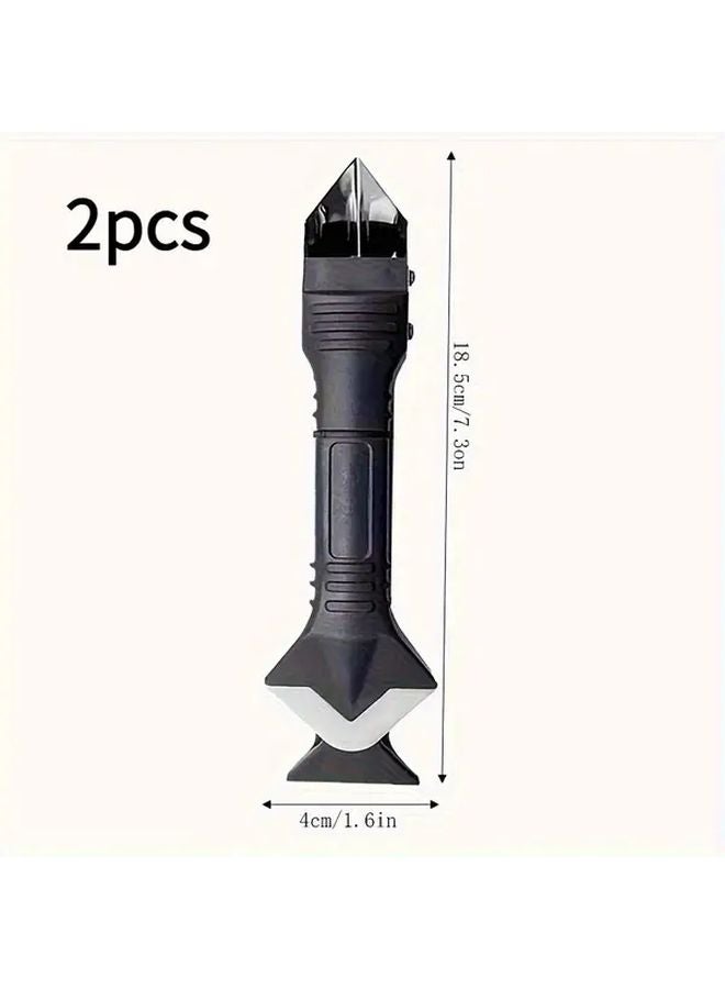 3 In 1 Silicone Caulking Tool Set With Stainless Steel Tip Black Caulking Gun For Home Improvement - Image 1