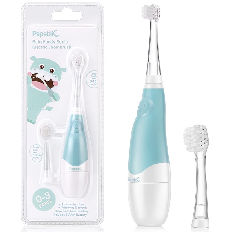 Papablic BabyHandy 2Stage Baby Sonic Electric Toothbrush for Babies and Toddlers Ages 03 Years