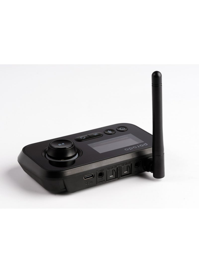 porodo - 3 in 1 Bluetooth Transmitter Receiver and Wireless Audio Adaptor - Black - Image 1