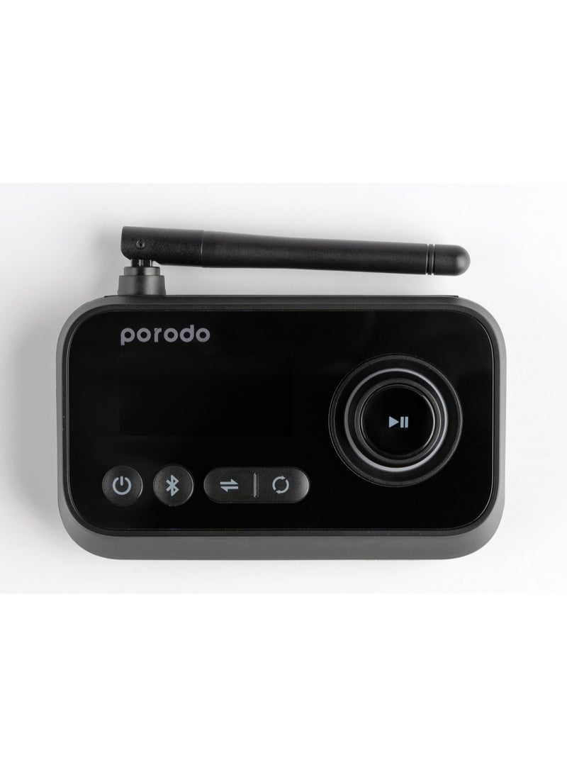 porodo - 3 in 1 Bluetooth Transmitter Receiver and Wireless Audio Adaptor - Black - Image 1