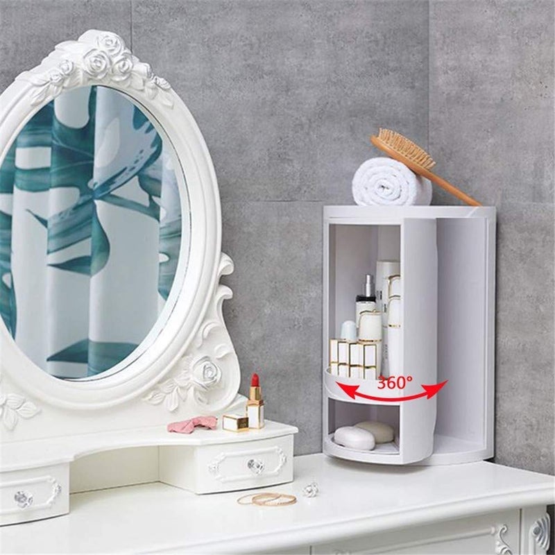 Matiko Bathroom 360 Rotating Triangle Shelf Corner Shelf Bathroom Multilayer Storage Rack Suitable for Living Room Kitchen Bathroom EtcL10W8H165inWhite - Image 5
