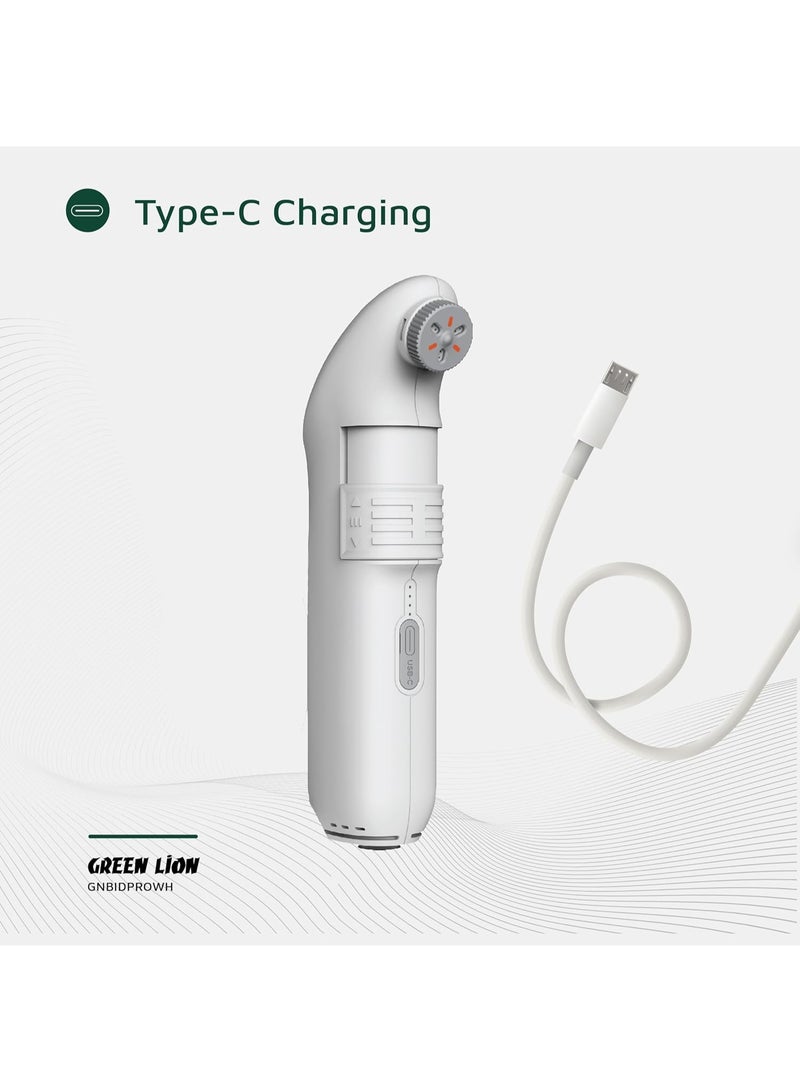 Green Lion Bidet Pro Portable, Rechargeable, 1600mAh Battery, 6000 RPM Motor, 5.55W with 2 Spray Modes, 1.2m Water Pipe, 70 Minutes Working Time, IPX6 Waterproof, Type-C Charging, Adjustable Nozzle, Travel bidet - White - Image 5