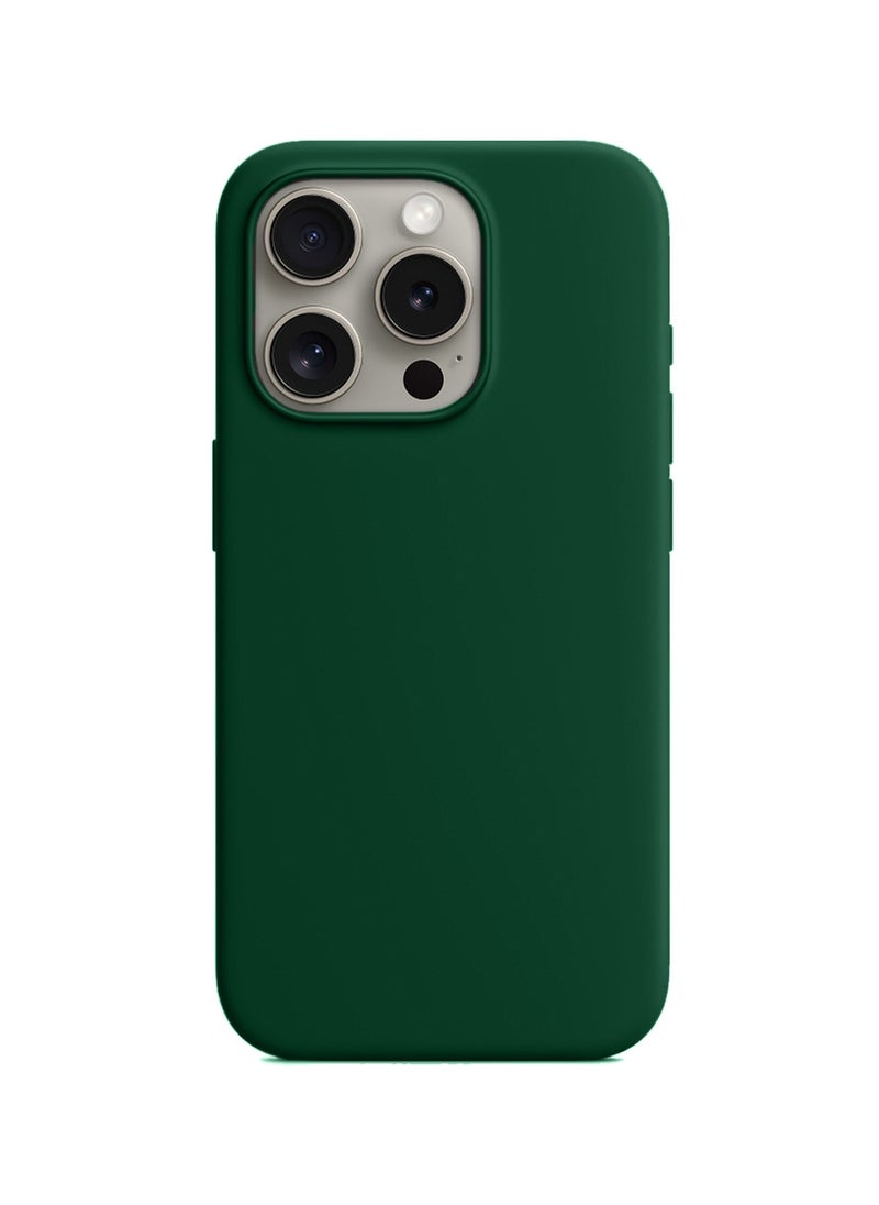 Wtech - Soft Liquid Silicone Case Cover For Apple iPhone 15 Pro 2023 Dark Green - Image 1