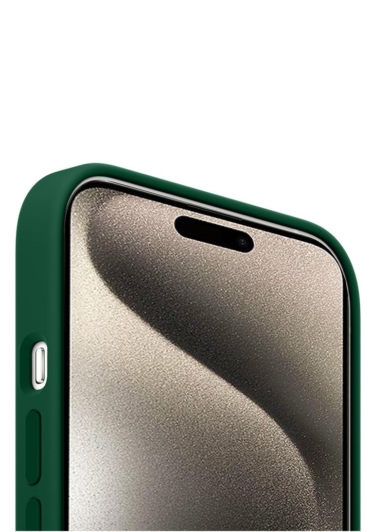 Wtech - Soft Liquid Silicone Case Cover For Apple iPhone 15 Pro 2023 Dark Green - Image 1