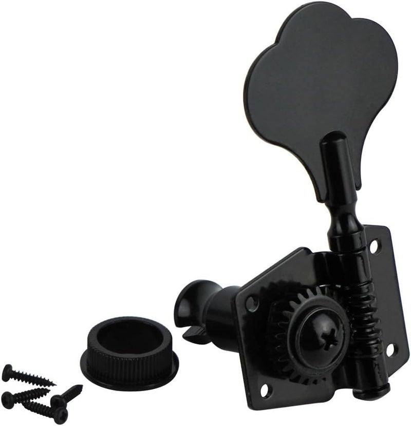 FLEOR 5pcs 4R1L Vintage Open Machine Heads Set for 5 Strings Electric Bass Guitar,Black Color - Image 2