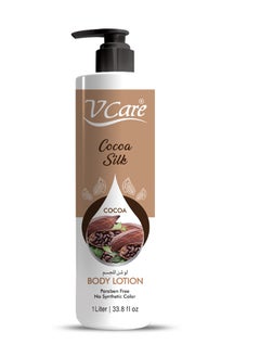 VCare V Care Cocoa Silk Extract Body Lotion 1 Liter - Deep Hydration & All-Day Glow  - Image 1