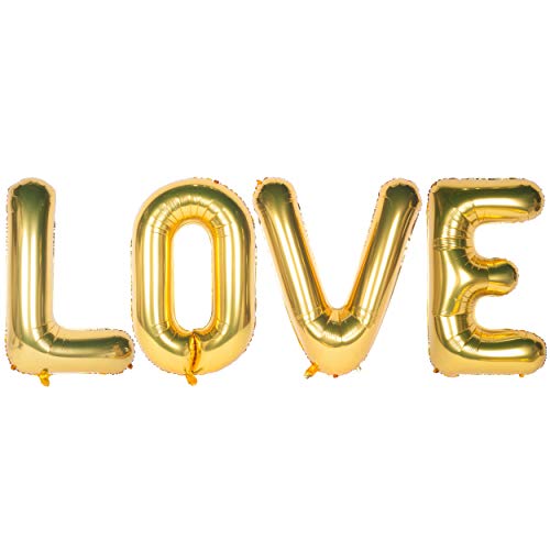 CHANGZHONG Letter Balloons 40 Inch Giant Jumbo Helium Foil Mylar for Party Decorations Gold LOVE - Image 5