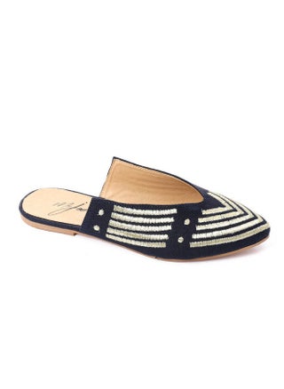 Pointed Toecap Flat Canvas Mules Multicolour - pzsku/Z73C052CB4676D90EC3B7Z/45/_/1734615867/25993339-30d2-42a1-b2cf-1c59f9b44bbb