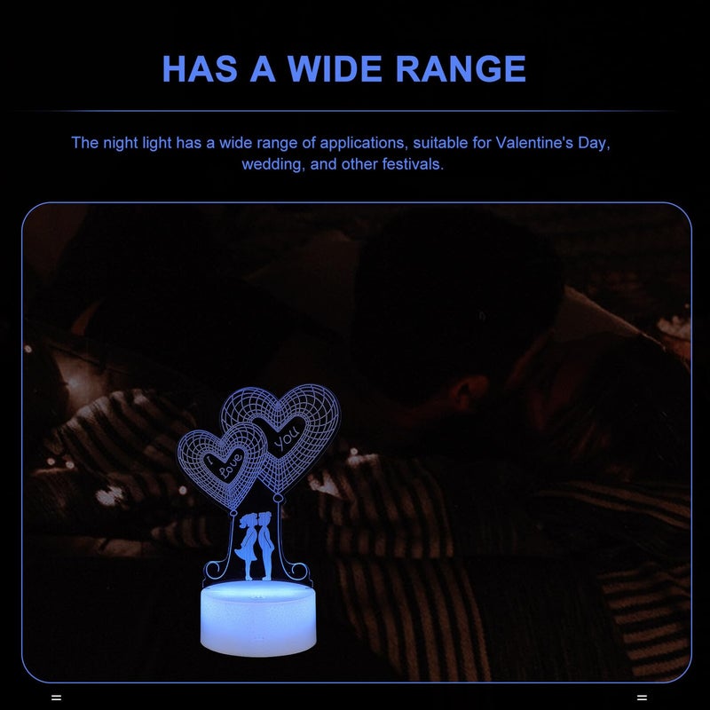 3D Touch Control Night Light USB Powered Romantic Atmosphere Lamp for Bedroom Party Decoration - Image 4