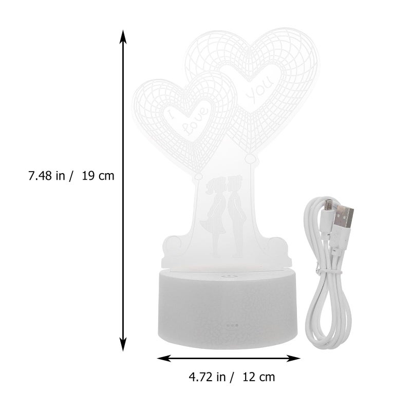 3D Touch Control Night Light USB Powered Romantic Atmosphere Lamp for Bedroom Party Decoration - Image 3
