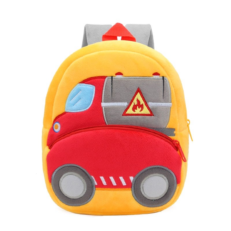 Plush Kids Backpack, Tanker Truck Vehicle Design, Soft Lightweight School Bag for Toddlers and Preschool Kids - Image 1