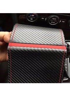 Eraks Carbon Alcantra Red Stitched Steering Wheel Cover  - Image 3