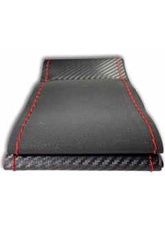 Eraks Carbon Alcantra Red Stitched Steering Wheel Cover  - Image 2
