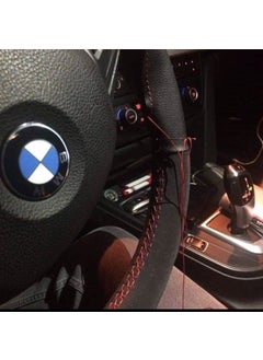 Eraks Carbon Alcantra Red Stitched Steering Wheel Cover  - Image 4