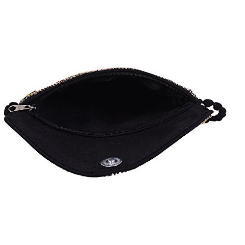 Craft Trade Clutch Bags for Women - Rajasthani Hand Embroidered Mini Crossbody Bag Women's Cluches for Wedding Party Gifts (Multi Black) - Image 3
