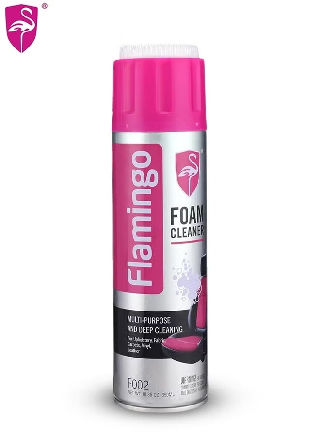 سورد منظف ​​رغوي فلامنغو F002 سعة 650 مل | بخاخ تنظيف عميق متعدد الاستخدامات لداخل السيارات، والمفروشات، والأقمشة، والفينيل، والجلد، والاستخدام المنزلي | تركيبة رغوية سريعة المفعول مع فرشاة مدمجة | مزيل للبقع والروائح - Image 1