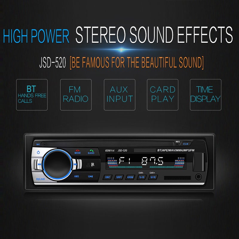 Alyashmac JSD-520 Bluetooth Car Audio Player Silver - Image 3