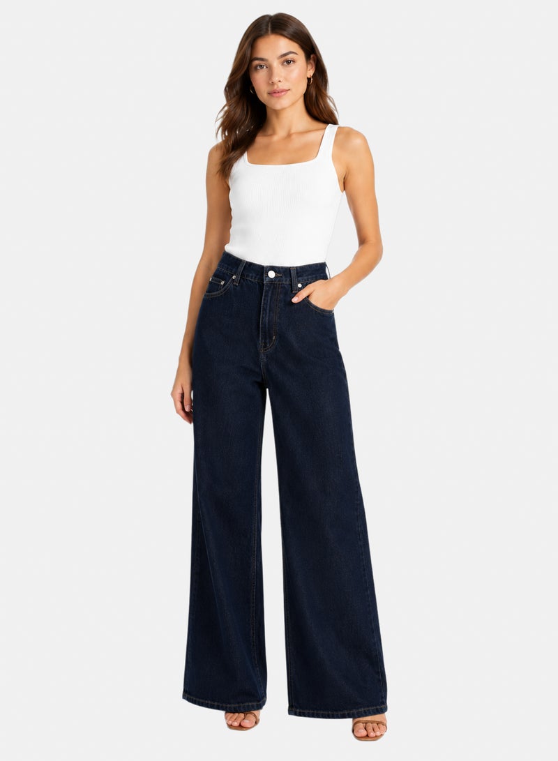 Clue Washed Wide Jeans - Image 1