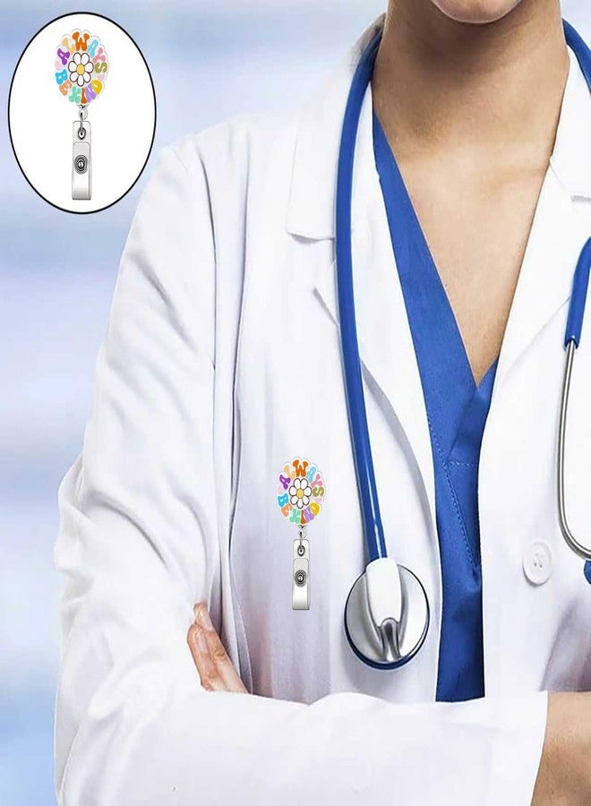 ASABITE Cute Sunflower Badge Reel, Always Be Kind Inspirational Badge Reels Retractable, Work Badge Holder, Spring Floral Badge Clip, Funny ID Card Badge for Nurse Doctor Teacher Student Employee Office - Image 4