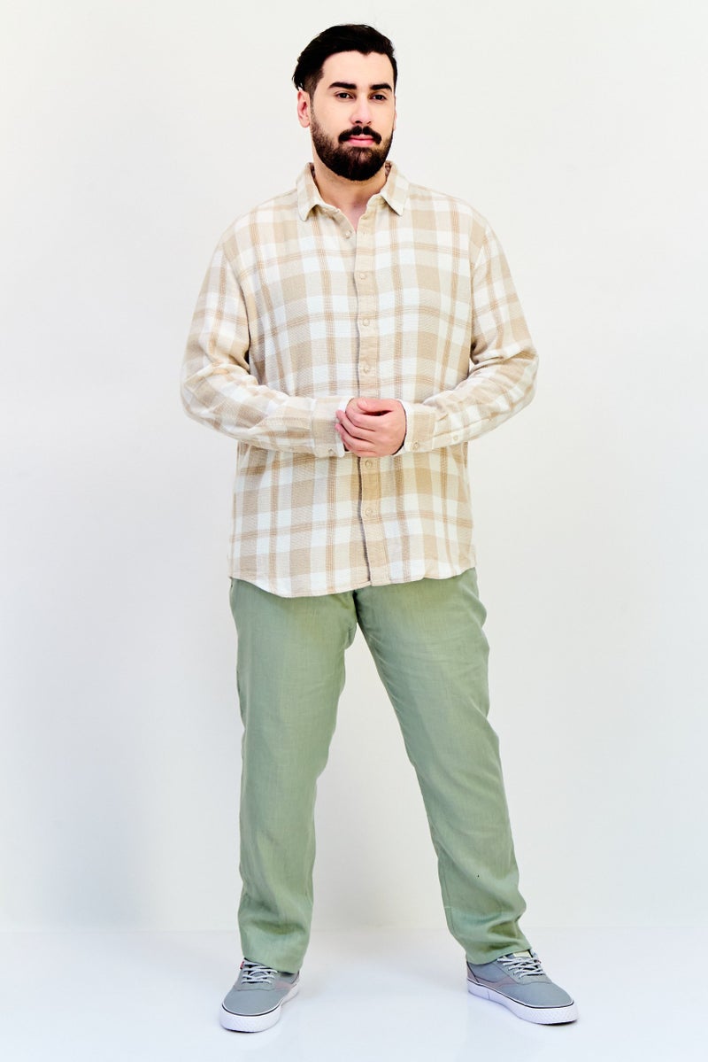 Celio قميص رجالي عادي بقصة مريحة بأكمام طويلة، بيج - Image 4