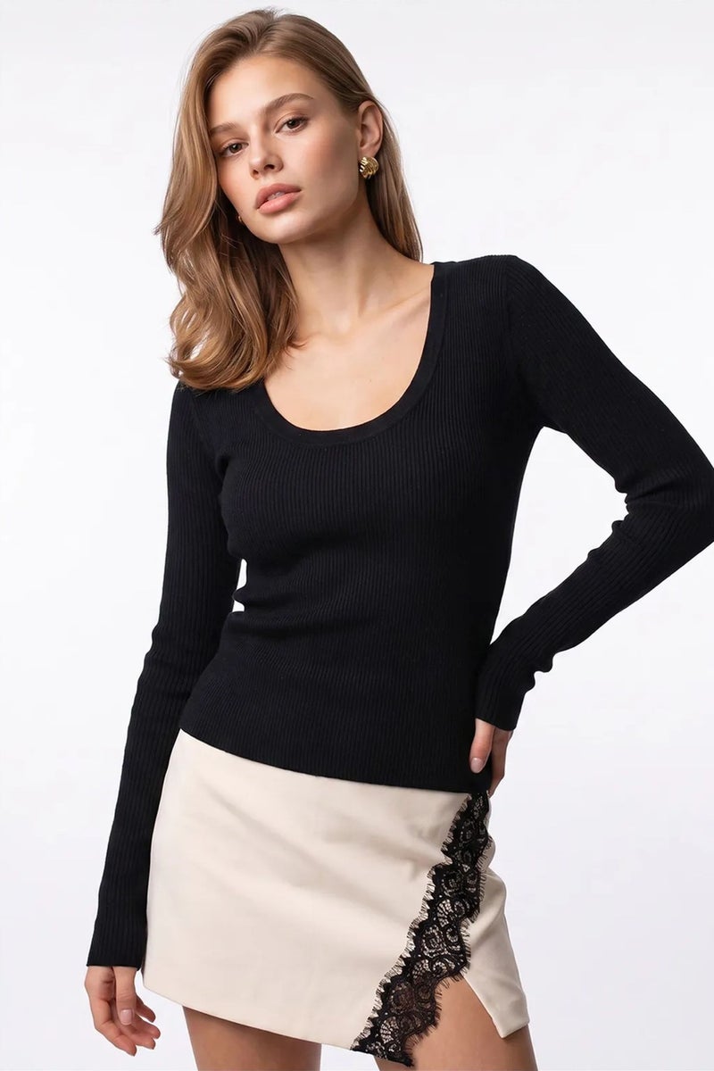 MIXRAY Women’s Viscose Blend Cashmere Sweater - Image 3