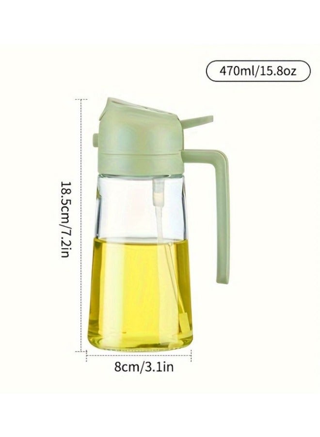 wowofa 2 In 1 Oil Sprayer Glass 470ml Oil Sprayer Dispenser for Cooking White  - Image 3