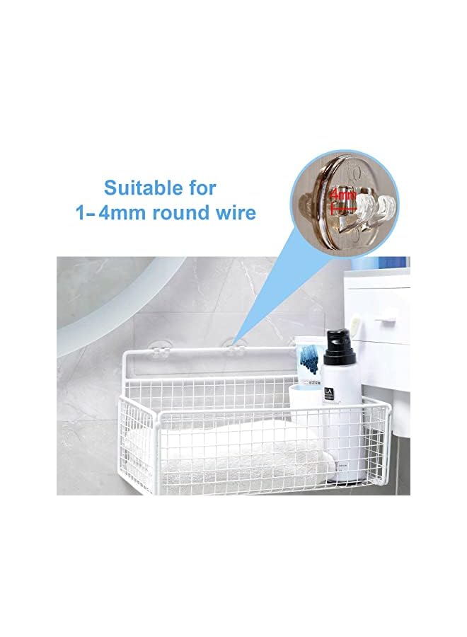 Raxoom Shower Caddy Adhesive Sticker Replacement Hook, with Strong Sticky, No Drilling Bath Toilet Kitchen Organizer Accessories (Transparent 3 hooks) 4 PCS - Image 3