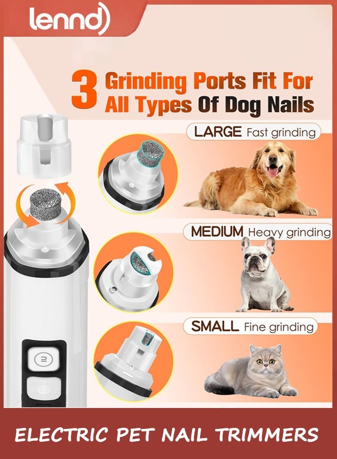 LENND Dog Nail Trimmers Ultra Quiet Electric Pet Dog Nail Clippers Cat Nail Clipper with Led Lights Nail Grinder High Speed Nail File Electric Clippers for Grooming Small, Medium,Large Dogs and Cats (white) - Image 5