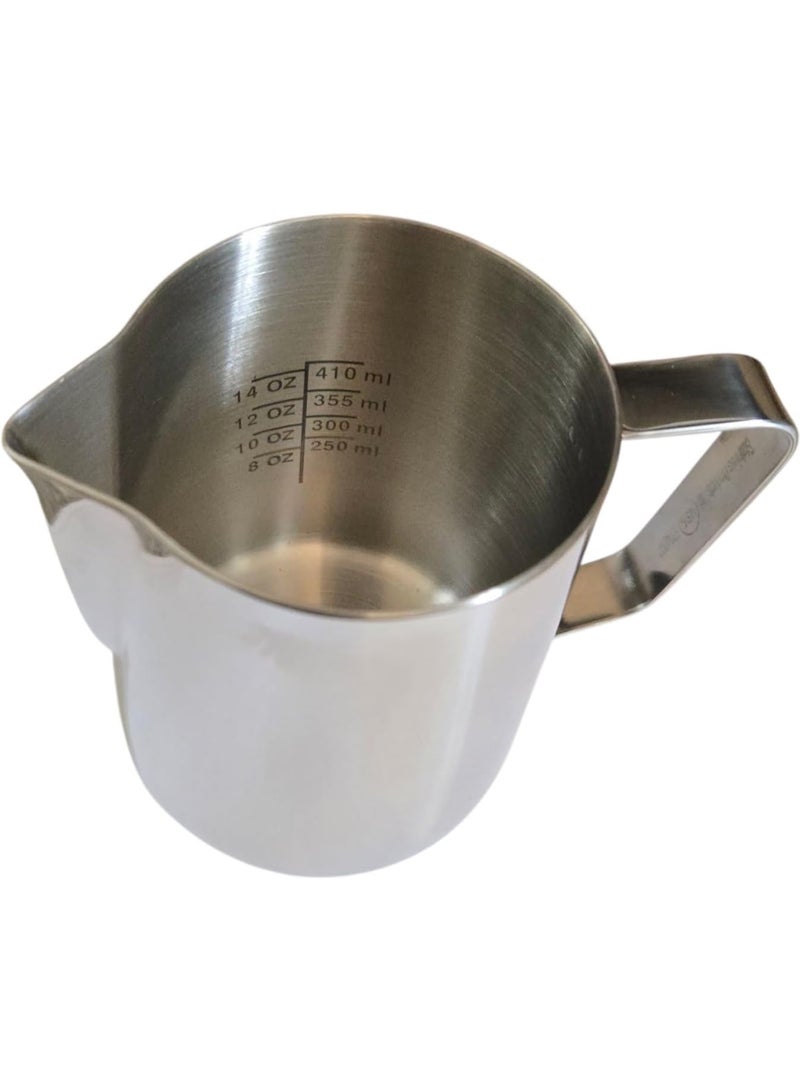 Rattleware Stainless Steel Etched Latte Art Pitcher (20 Oz) - Perfect for Home, Cafe, Restaurant, Hotel, Office, Or Commercial Use - Steaming & Frothing Pitcher Trusted By Baristas - Image 1