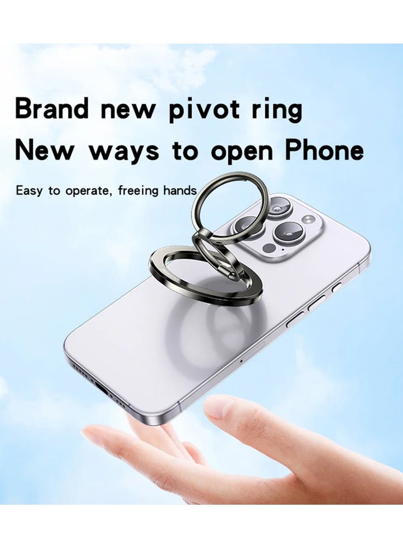 CHAPPELINE ST24 Double Ring Zinc Alloy Magnetic Folding Ring Kickstand for Mobile Phone - Black - Image 5