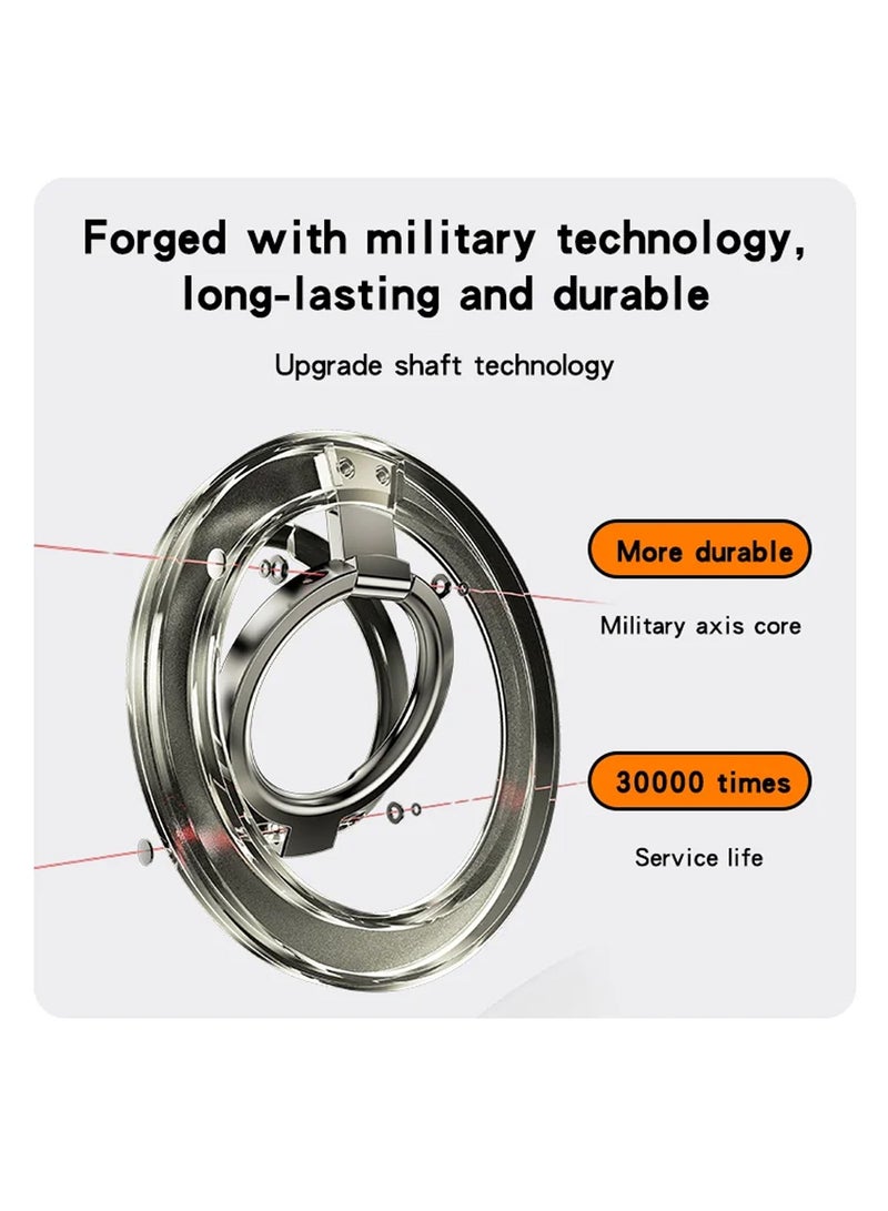 CHAPPELINE ST24 Double Ring Zinc Alloy Magnetic Folding Ring Kickstand for Mobile Phone - Black - Image 3