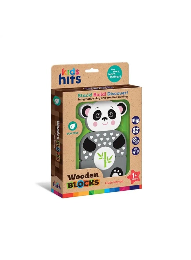 Kids Hits - Wooden Blocks Cute Panda - KH20/004 - Image 1