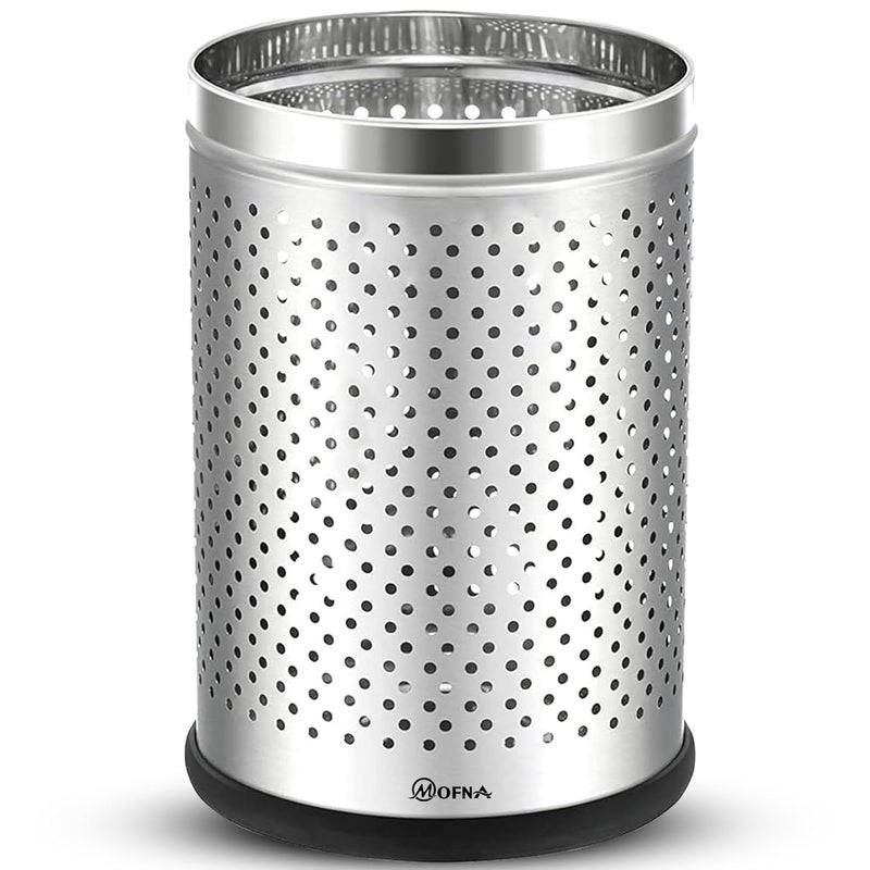 mofna Stainless Steel Perforated Dustbin for Home, Trash Can with Anti-skid Base, Garbage Bin for Bathroom, Office, Bedroom, Kitchen & Toilet or Commercial Use (18 Litre) - Image 1